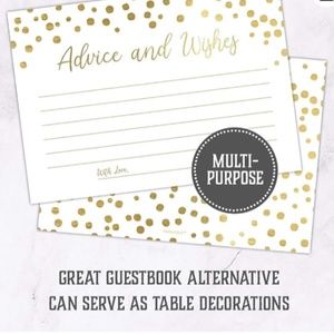 Set of 50 Gold Advice and Wishes Cards 5.8 “x 4.1 “